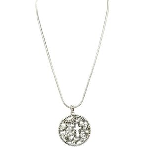 Halle Joy Promising Cross Silver Tone & Crystal Pendant Necklace 18"